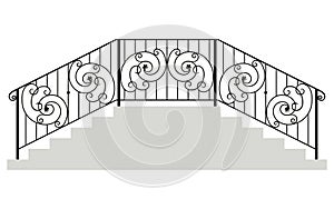 Wrought iron stairs railing