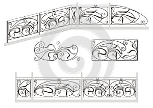 wrought iron stairs railing, fence and grilles photo