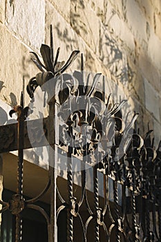 Wrought iron window grill detail