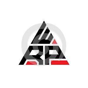 WRP triangle letter logo design with triangle shape. WRP triangle logo design monogram. WRP triangle vector logo template with red
