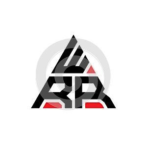 WRR triangle letter logo design with triangle shape. WRR triangle logo design monogram. WRR triangle vector logo template with red