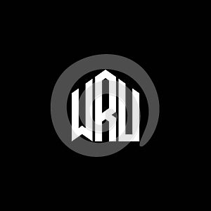 WRU letter logo design on BLACK background. WRU creative initials letter logo concept. WRU letter design