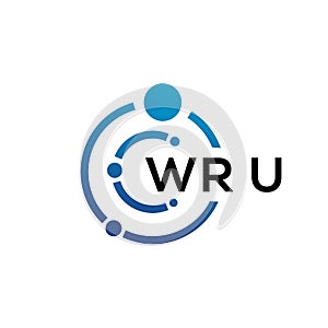 WRU letter technology logo design on white background. WRU creative initials letter IT logo concept. WRU letter design