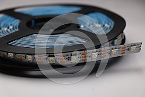 WS2812B Led strip light. Reel of LED strip lights which is addressable type used for amazing light setups