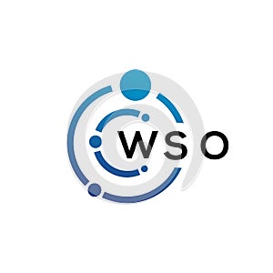 WSO letter technology logo design on white background. WSO creative initials letter IT logo concept. WSO letter design