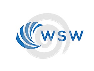 WSW letter logo design on white background. WSW creative circle letter logo concept