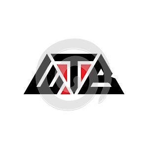 WTB triangle letter logo design with triangle shape. WTB triangle logo design monogram. WTB triangle vector logo template with red