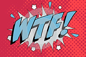 Wtf Abstract cartoon frame vector background. comic retro