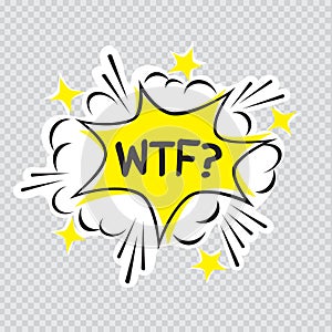 Wtf cartoon illustration transparent