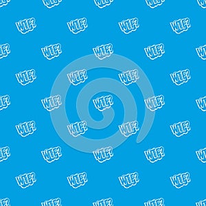 WTF, comic book bubble text pattern seamless blue