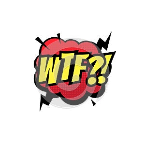 WTF comic text bubble vector isolated color icon