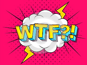 WTF Comic Vector cartoon illustration explosions. Comics Boom