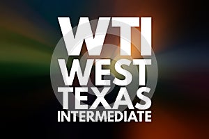 WTI - West Texas Intermediate acronym, concept background