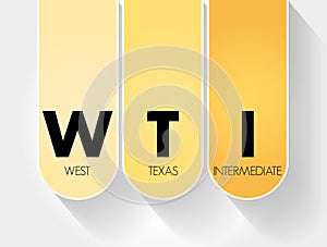 WTI - West Texas Intermediate acronym, concept background