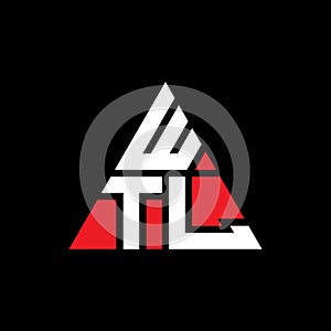 WTL triangle letter logo design with triangle shape. WTL triangle logo design monogram. WTL triangle vector logo template with red
