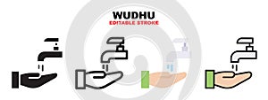 Wudhu icon set with different styles