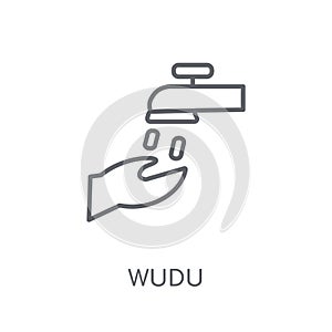 Wudu linear icon. Modern outline Wudu logo concept on white back