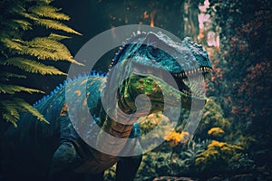 Wuerhosaurus Colorful Dangerous Dinosaur in Lush Prehistoric Nature by Generative AI