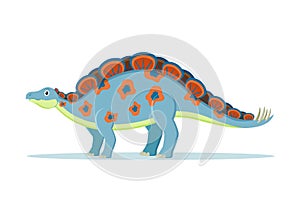 Wuerhosaurus Dinosaur Cartoon Character Vector Illustration