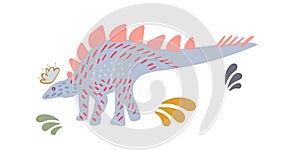 Wuerhosaurus dinosaur illustration