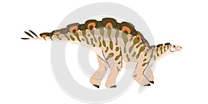 Wuerhosaurus, prehistoric reptile, extinct dinosaur. Prehistory animal of Jurassic period. Big huge dino lizard profile photo