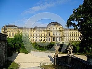 The Wuerzburg Residence is a baroque residential building on the edge of downtown Wuerzburg