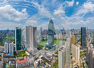 Wuhan CBD landmark skyline scenery