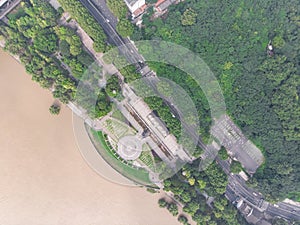 Wuhan city aerial photography scenery in summer