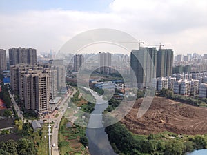 Wuhan city skyline
