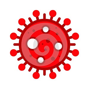 Wuhan Corona Virus, Covid-19, nCOV, MERS-CoV Novel Coronavirus Cell Stamp. Covid 19 Red Vector. Epidemic Warning Symbol or Sign