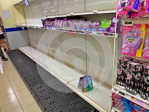 Wuhan Coronavirus Covid-19 Panic Buying Empty shelf Cleaning Products Singapore