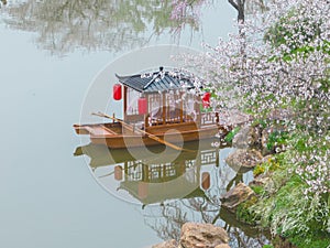 Wuhan East Lake Mountain Cherry blossom Garden Spring Scenery