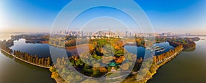 Wuhan East Lake Scenic Spot aerial photography scenery in autumn photo