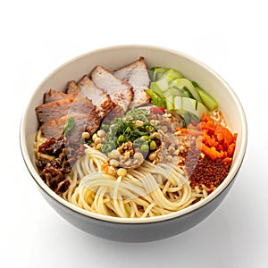 Wuhan Mixed Dry Noodles isolated on transparent background