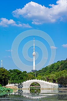 Summer city skyline scenery of Wuhan, Hubei, China photo