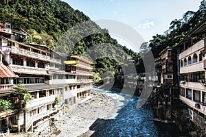 Wulai hot spring village in Taiwan