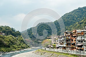 Wulai riverside hot spring village in New Taipei City, Taiwan