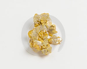 Wulfenite xx ore on white background.