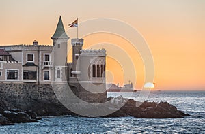 Wullf Castle - Castillo Wulff - at sunset - Vina del Mar, Chile