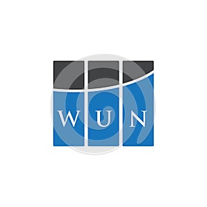 WUN letter logo design on black background. WUN creative initials letter logo concept. WUN letter design