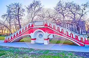Wunsch hid Wish Bridge the historic bridge in City Park of Budapest, Hungary