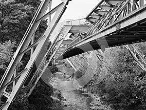 Wuppertaler Schwebebahn (Wuppertal Suspension Railway), black an