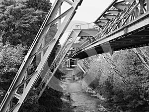 Wuppertaler Schwebebahn (Wuppertal Suspension Railway), black an