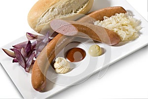 Wurstel and sauerkraut