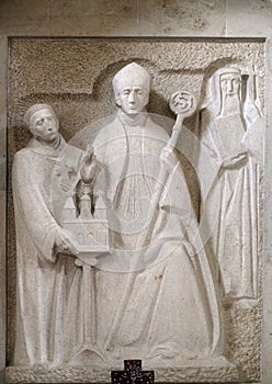 Wurzburg bishop Adalbero, the savior of the monastery Egbert and the holy Makarius of Wurzburg photo