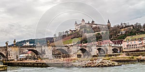 Wurzburg Bridge of Kilian and Castle in Bavaria