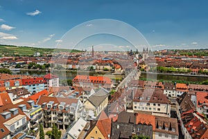 Wurzburg Germany, at Alte Old Main Bridge and Main River