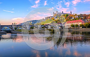 Wurzburg, Germany, Marienberg Fortress and the Old Main Bridge