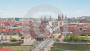 Wurzburg Germany time lapse at Alte Old Main Bridge