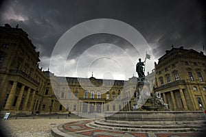 Wurzburg palace and clouds